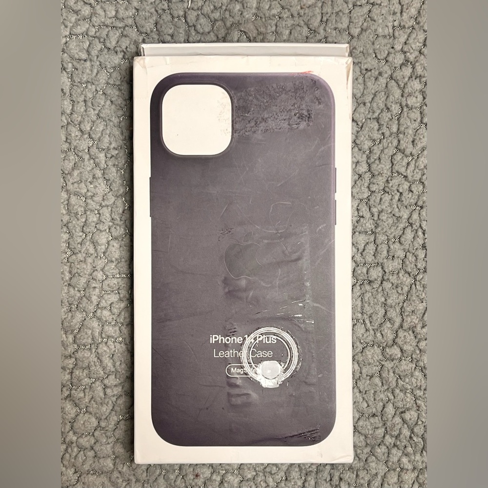 Apple Black Leather Phone Case For I phone 14 Plus